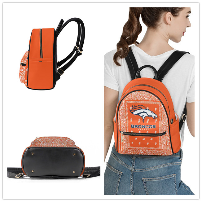 Denver Broncos PU Leather Casual Backpack 001